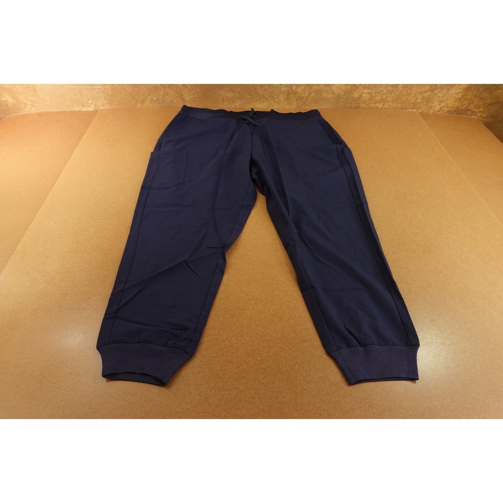 Mandala Womens Size 2XL Navy Blue 7 Pocket High Waisted Jogger Scub Pant NWT